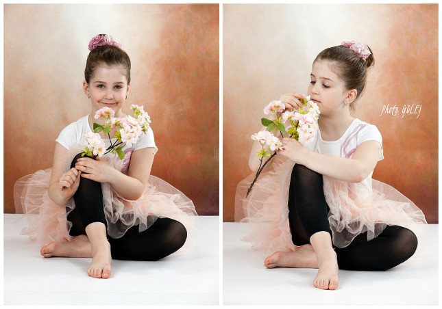 collage baletka s kvetom
